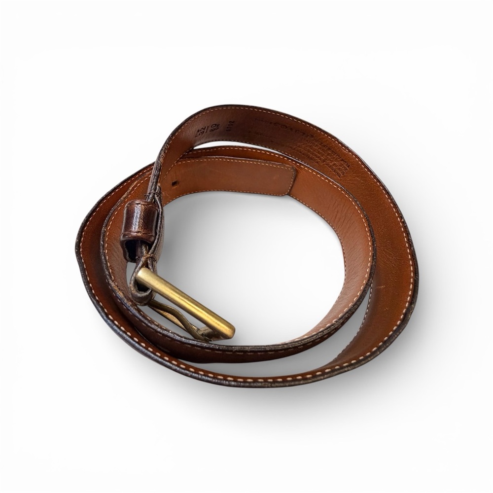 COACH Brown Leather Belt with Square Gold Buckle 6702 - Picture 3 of 7